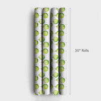 Xmas Ornament Gift Wrap, Tennis Ball Wrapping Paper, Watercolor Tennis Holiday Wrap, Sports Fan Christmas Wrapping Paper, Holiday Gift Wrap