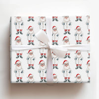 Medical Worker Gift Wrap, Doctor Santa Wrapping Paper, Lab Coat Nurse Christmas Wrapping Paper, Healthcare Hero Holiday Wrapping Paper