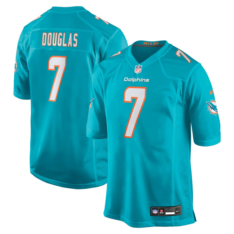 Miami Dolphins Caleb Douglas Aqua Team Game Jersey