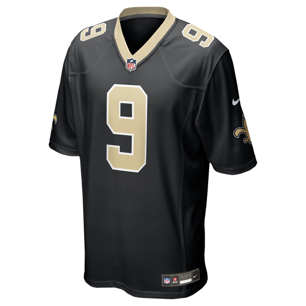 New Orleans Saints Drew Brees Nike Black Team Game Jersey