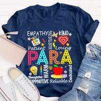 Para Warm Empathy Kind Loving Teacher T-Shirt