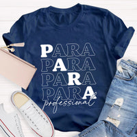 Para Profession Black Letters Teacher T-Shirt