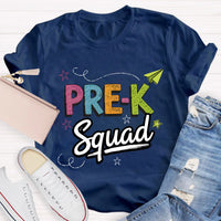 Personalized Grade Pre-k Squad Teacher T-Shirt