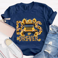 Sunflower School Bus Driver T-Shirt