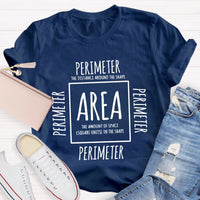 Area and Perimeter Math Teacher T-Shirt