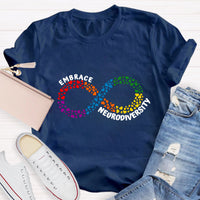Embrace Neurodiversity Heart Infinity symbol T-Shirt