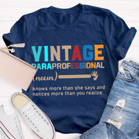 Vintage Paraprofessional Teacher T-Shirt