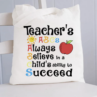 Teacher's ABCs Always Believe Success Canvas Tote Bag