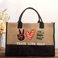 Peace Love Read Cotton Tote Bag