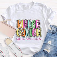 Personalized Name And Grade Neon Lights And Polka Dots Teacher T-Shirt