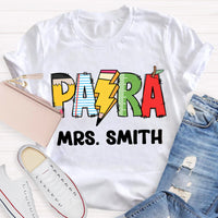 Personalize Name Pencil Teacher T-Shirt