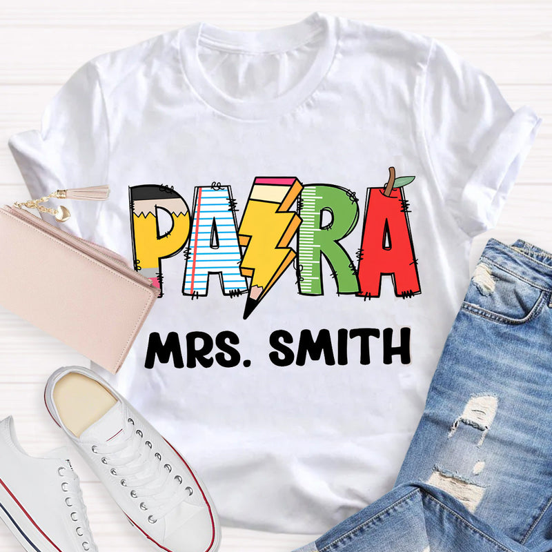 Personalize Name Pencil Teacher T-Shirt