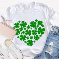 Cute Shamrocks in Heart T-Shirt