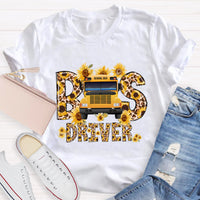 Sunflower School Bus Driver T-Shirt
