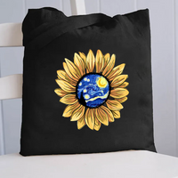 Art Sunflower Canvas Tote Bag