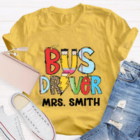 Personalized Bus Driver Name Teacher T-Shirt