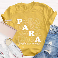 Para Profession Black Letters Teacher T-Shirt