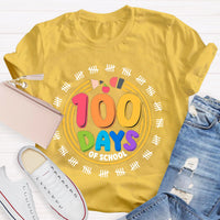 100 Days Of School Pencil Circle T-Shirt