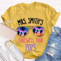 Personalized Name Farewell Tour Retirement Teacher T-Shirt