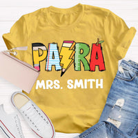 Personalize Name Pencil Teacher T-Shirt