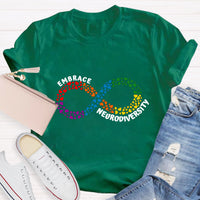 Embrace Neurodiversity Heart Infinity symbol T-Shirt