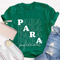 Para Profession Black Letters Teacher T-Shirt