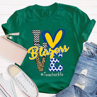 Personalized Love Mascot Teacher T-Shirt
