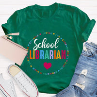 School Librarian Loving Fun Compassionate Teacher T-Shirt