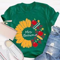 Personalized Name Sunflower Teacher Life T-Shirt
