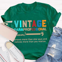 Vintage Paraprofessional Teacher T-Shirt