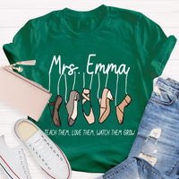 Personalized Name Watch Them Grow Teacher T-Shirt