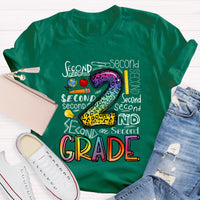 Personalized Grade Leopard 2nd Grade Teacher T-Shirt