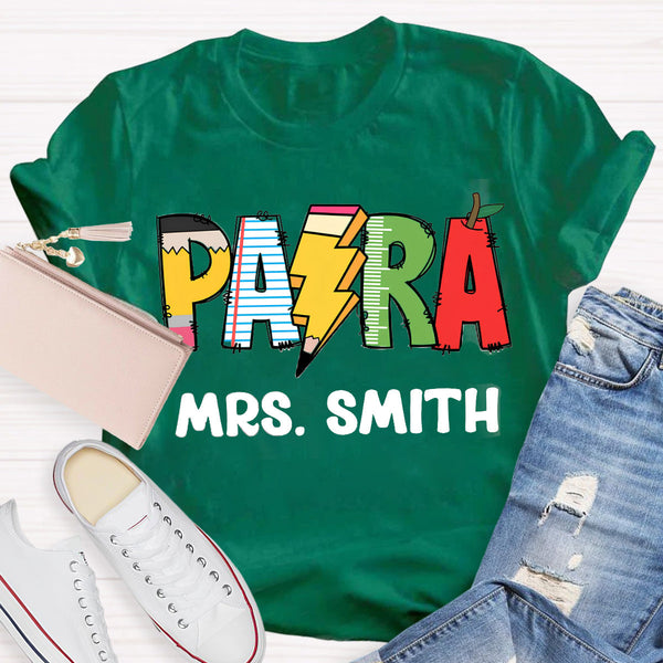 Personalize Name Pencil Teacher T-Shirt