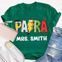 Personalize Name Pencil Teacher T-Shirt