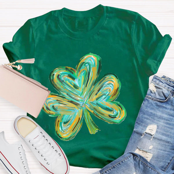 Colorful Clover St Patrick's Day Teacher T-Shirt