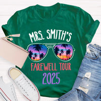 Personalized Name Farewell Tour Retirement Teacher T-Shirt
