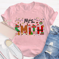 Personalized Name Christmas Teacher T-Shirt
