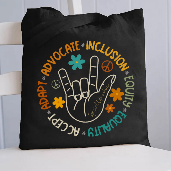 Accept Adapt Special Education Canvas Tote Bag