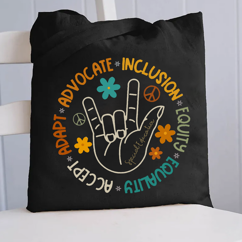 Accept Adapt Special Education Canvas Tote Bag