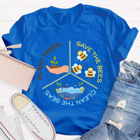Save The Bees Plant Trees Teacher T-Shirt