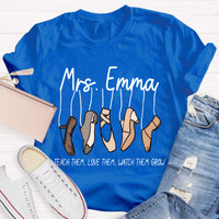 Personalized Name Watch Them Grow Teacher T-Shirt