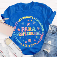 Para Professional Adapt Advocate Pink Flower Teacher T-Shirt