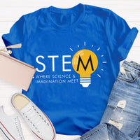 Stem Where Science And Imagination Meet Teacher T-Shirt