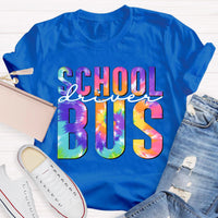 Colorful Printed School Bus Driver T-Shirt