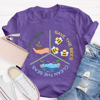 Save The Bees Plant Trees Teacher T-Shirt