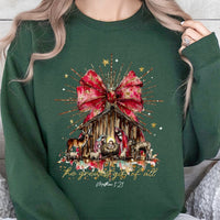 The Greatest Present of All Religious Pullover, Nativity Scene Christmas Sweatshirt, Christian Holy Night Holiday Sweater, Faith Faith Crewneck