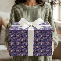 Purple Snowy Forest Gift Wrap, Winter Cabin Wrapping Paper, Comfy Cabin Christmas Wrapping Paper, Holiday Gift Wrap Roll, Winter Gift Wrap