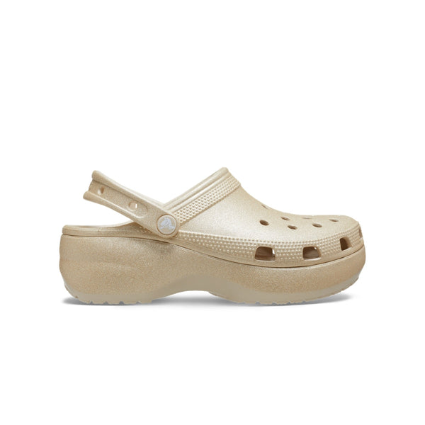 Giày Clog Nữ Crocs Classic Platform Glitter - Champagne