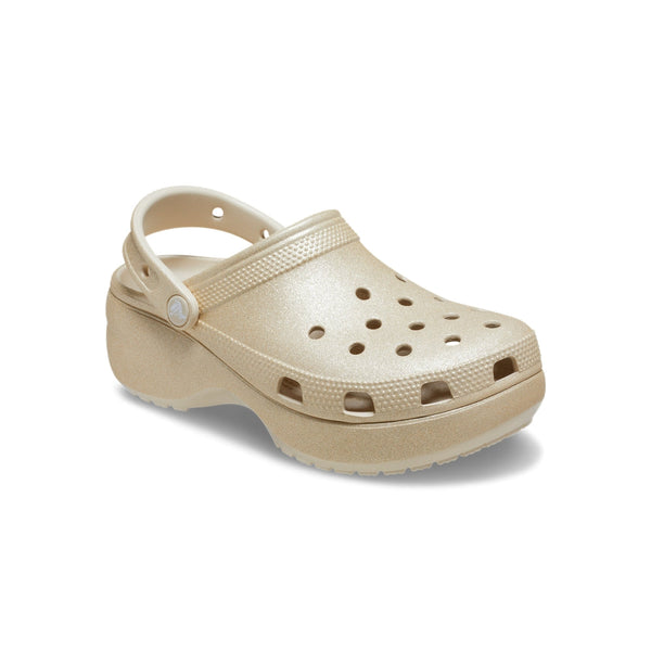 Giày Clog Nữ Crocs Classic Platform Glitter - Champagne