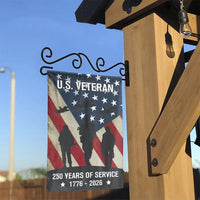 U.S. Veteran Garden Flag | Patriotic 250 Years of Service Design | Double-Sided Weather-Resistant Fabric | Memorial Day Gift for Military